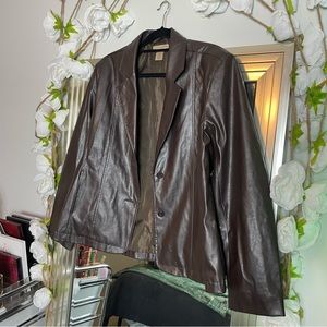 Vintage Mountain Lake Leather Jacket